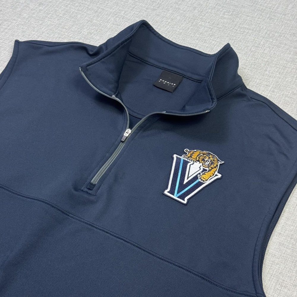 Dunning Golf Villanova Wildcats 1/4 Zip Vest Mens XL Blue Pullover Stretch